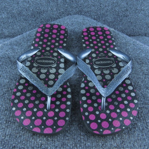 Havaianas Women Flip Flop Sandal Shoes Gray Synthetic Size 7-8 Medium - Picture 2 of 7